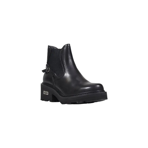 Cult Black Leather Chelsea Ankle Boots with Chunky Heel