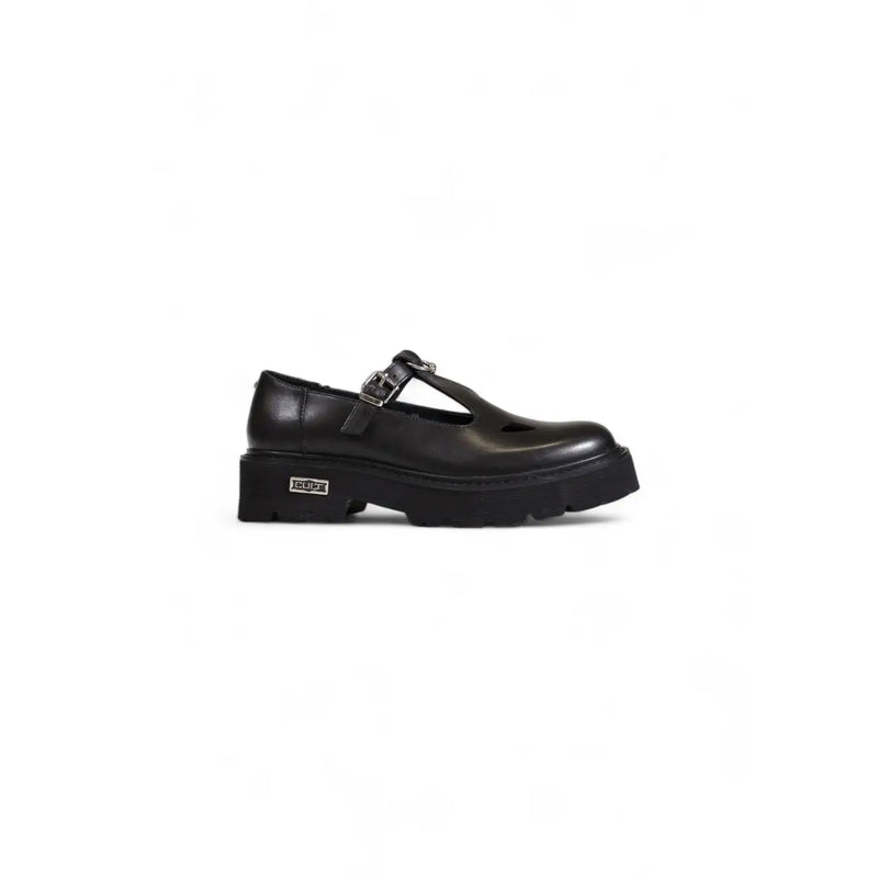 Black leather platform mary jane shoe with silver buckle and chunky sole from cult women leather sandals black clip shoes collection