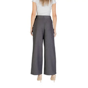 Dark gray high-waisted wide-leg trousers from Grey Women Fall Winter Trousers collection