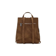 Brown leather backpack with top handle and adjustable straps from Desigual Beige Rucksack collection