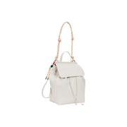 Desigual beige rucksack made of cream-colored leather with braided rope shoulder strap and drawstring closure