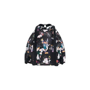 Desigual black multicoloured cotton drawstring backpack with vibrant floral and botanical print and laces