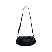 Black leather shoulder bag with grommets and lacing details from Desigual Fall Winter collection