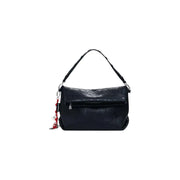 Black leather shoulder bag with red beaded charm from Desigual Fall Winter collection