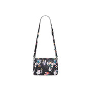 Desigual schwarze Umhängetasche mit floralem Anime-Print und verstellbarem Riemen