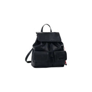 Desigual Rucksack aus schwarzem Leder mit Perforationen und Glitzerfinish