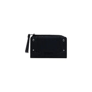Desigual black zip wallet in polyurethane with textured surface and silver studs