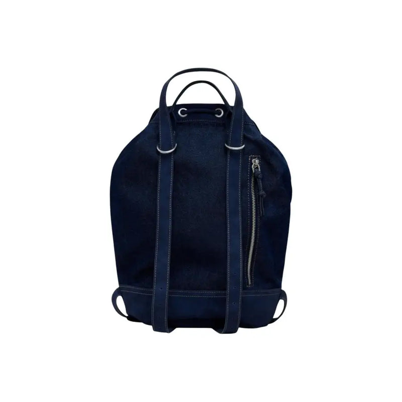 Desigual marineblauer Wildlederrucksack mit Lederriemen, silbernen Reißverschlüssen, Damen-Herbst-Winter-Tasche