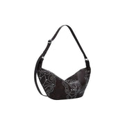 Black shoulder bag with silver stud embellishments from Desigual Brown Polyurethane Handbag collection