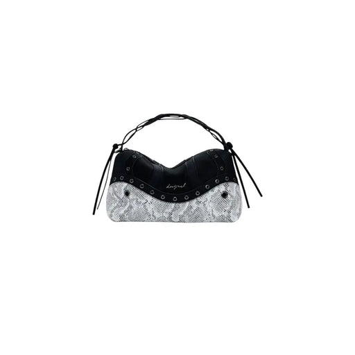 Black and white snakeskin print shoulder bag with silver grommets from Desigual Fall Winter collection