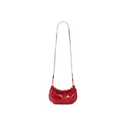 Desigual glänzende rote Umhängetasche aus Polyesterleder mit Raffungen top