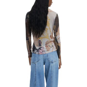 Desigual beige floral long-sleeve shirt with vintage print