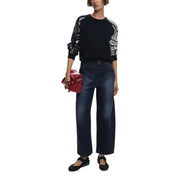 Leuchtend rote, glänzende Desigual-Clutch aus Leder mit silbernen Nieten und Kettenriemen