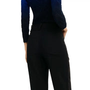 Schwarze Viskosehose für Damen von Desigual mit Taschen, elegantem, tailliertem Schnitt und hohem Bund.
