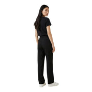Schwarze, taillierte Baumwollhose mit elegantem, geradem Bein und dezenten Bundfalten für Damen von Desigual