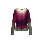Desigual Damenpullover aus lila Viskose mit leuchtendem Farbverlauf von Lila über Magenta bis Oliv und weicher Strickstruktur