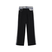 Desigual Damenhose, schwarz, Baumwollmischung, schmale Passform mit hellen Denim-Einsätzen an den Seiten und am Bund, Größe 26