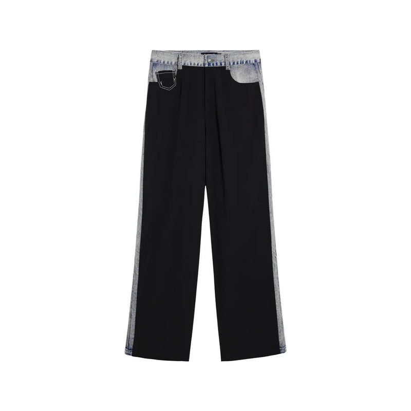 Desigual Damenhose, schwarz, Baumwollmischung, schmale Passform mit hellen Denim-Einsätzen an den Seiten und am Bund, Größe 26