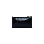 Desigual Damen-Geldbörse, schwarzes Polyurethan-Etui mit Reißverschluss, elegantem Lederfinish und silberfarbenem Metallreißverschluss.