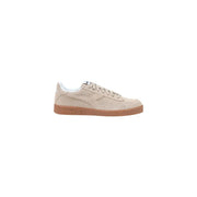 Beiges Wildleder diadora Herren-Sneaker aus blauem Leder mit Gummisohle und weißen Schnürsenkeln, Vorderansicht