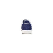 Marineblaues Wildleder Diadora Herren-Leder-Sneaker mit niedrigem Schaft, weißer Gummisohle und kontrastierenden weißen Nähten