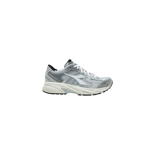 Diadora graue Herren-Sneaker Mythos Star aus Ledermischung mit grau-weißem Mesh-Obermaterial und schwarzen Akzenten am Fersenkragen