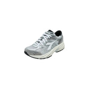 Silber und Grau Diadora Herren-Sneaker, grau, Mythos Star, Laufschuh aus Ledermischung mit weißen Schnürsenkeln und schwarzen Akzenten