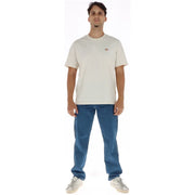 Dickies Jeans aus cremefarbener Baumwolle t-shirt für Herren mit kleinem, gesticktem Logo auf der linken Brustseite, Vorderansicht
