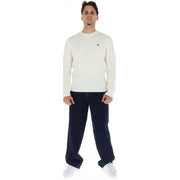 Dickies Herrenjeans in Creme mit gerippter Strickstruktur und kleinem, gesticktem Logo auf der linken Brust, Vorderansicht
