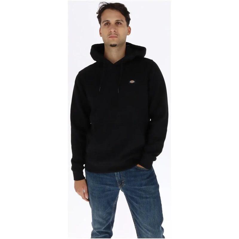 Schwarzer Dickies Herren-Baumwoll-Hoodie mit kleinem, gesticktem Logo auf der Brust für die Freizeit.