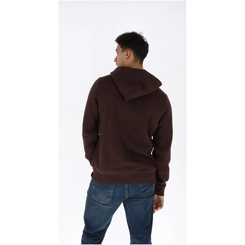 Dickies Brauner Herren-Hoodie aus Baumwolle mit weichem, dunkelbraunem Fleece-Material, klassischer Kapuze und gerippten Bündchen.