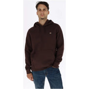 Dickies Brauner Herren-Hoodie aus Baumwolle mit dunkelbrauner Farbe und kleinem, gesticktem Logo auf der linken Brust.