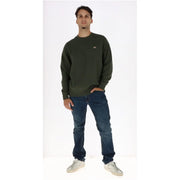 Dickies Grünes Herren-Sweatshirt aus Baumwolle mit langen Ärmeln und Rundhalsausschnitt sowie kleinem, gesticktem Logo auf der linken Brust.