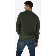 Dickies Olivgrünes Herren-Sweatshirt aus Baumwolle mit Rundhalsausschnitt, langen Ärmeln und gerippten Bündchen für die Freizeit.