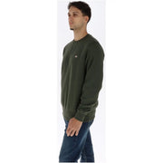Dickies Herren-Sweatshirt aus olivgrüner Baumwolle mit langen Ärmeln und Rundhalsausschnitt sowie kleinem, gesticktem Logo auf der linken Brust.