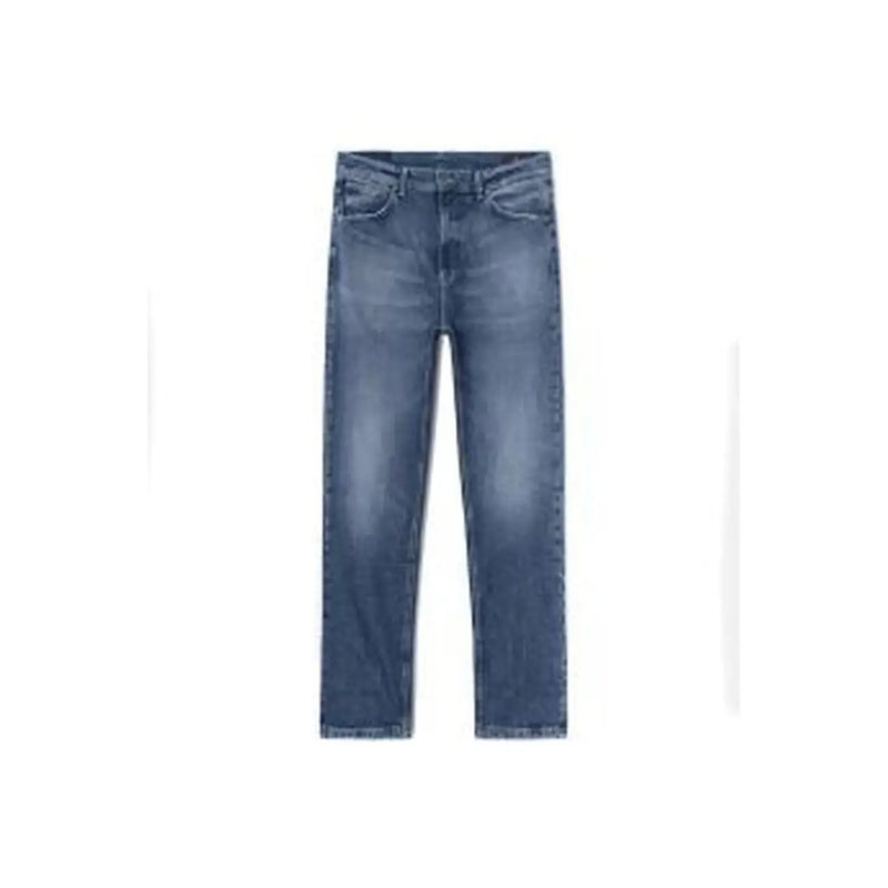 Dondup Jeans für Damen aus blauem Denim mit geradem Bein und verwaschener Optik, Vorderansicht