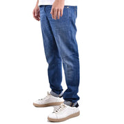 Blaue, schmal geschnittene Jeans aus Baumwollstretch mit umgeschlagenen Säumen von Dondup Männer, hergestellt in Italien
