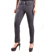 Dondup Graue Damen-Stretchjeans aus Baumwolle in schmaler Passform mit klassischem Fünf-Taschen-Design und umgeschlagenen Säumen