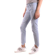 Dondup Hellblaue Damen-Jeans aus Baumwolle mit Rissen, Used-Look, ausgefransten Knien und ausgefranstem Saum.
