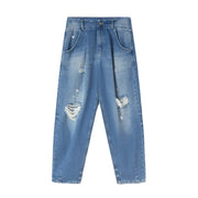 Dondup Damen-Jeans aus Baumwolle mit Rissen, hellblauer Denim mit Used-Look-Details an Oberschenkeln und Knien