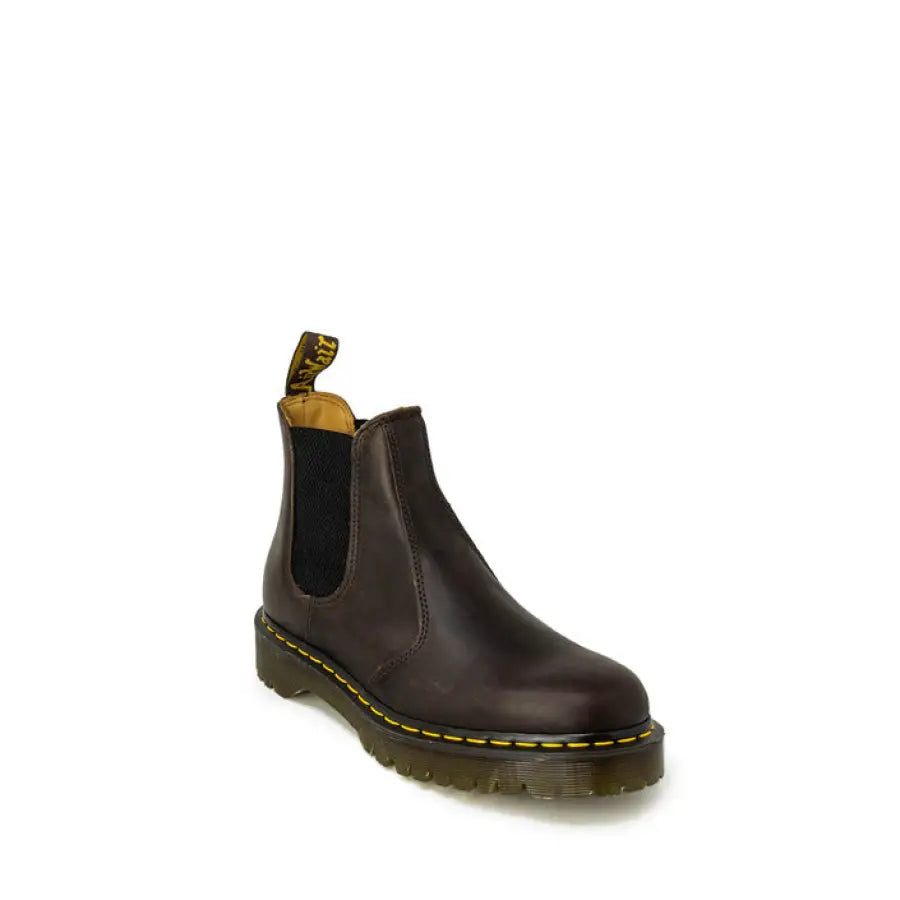 Dr. Martens Chelsea Boots in Dark Brown showcasing Urban City Style Fashion