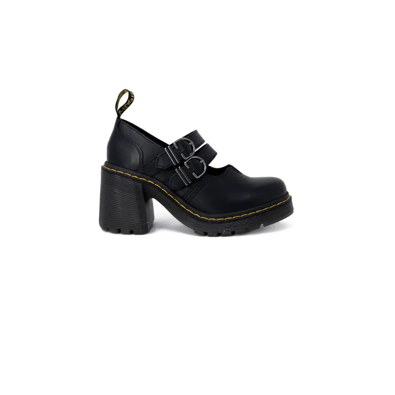Dr. Martens black leather Mary Jane block heel shoe with double buckles, size 3