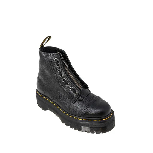 Schwarze Leder-Ankle-Boots für Damen von Dr. Martens, von hinten gezeigt, mit elegantem Design