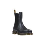 Black pebbled leather ankle boots for women by dr martens showing back side of the footwear