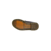 Dr. Martens Schwarzer Leder-Slipper mit orangefarbener Gummisohle, Größe 3