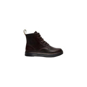 Dr. Martens Herren Brookline Chukka Boots aus dunkelbraunem Leder, die Rückseite des Schuhwerks wird gezeigt