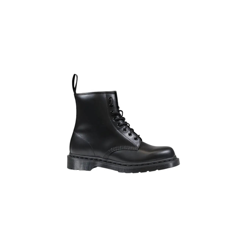 Dr. Martens Herren-Lederstiefel, schwarz, Schnürung, Rückseite aus strapazierfähigem schwarzem Leder