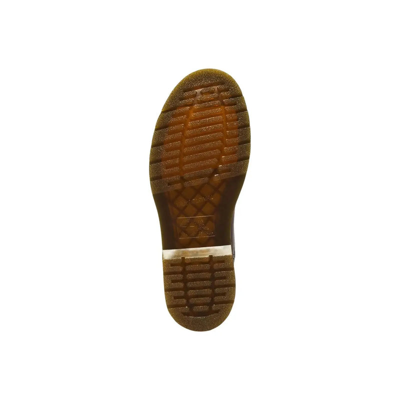 Dr. Martens Herren-Lederstiefel, braun, klassisch, Modell 2976, mit brauner Gummisohle, klassischem Profil und sichtbarer Fersenlasche.