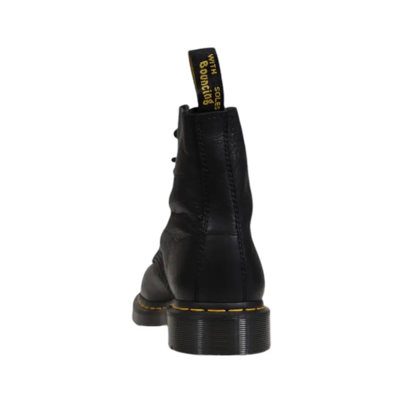 Dr. Martens Herren-Schnürstiefel aus Leder in Schwarz, die Rückseite zeigen, mit strapazierfähigem Leder und klassischem Design