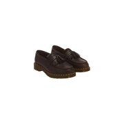 Dunkelbraune Leder-Quastenslipper mit gelben Ziernähten von Dr. Martens, Herren-Ledermokassins, braun, Adrian
